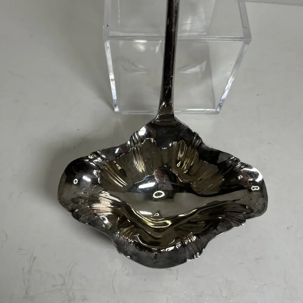 Vtg JB Silver Plate Punch/ Soup Ladle Double Lip 12